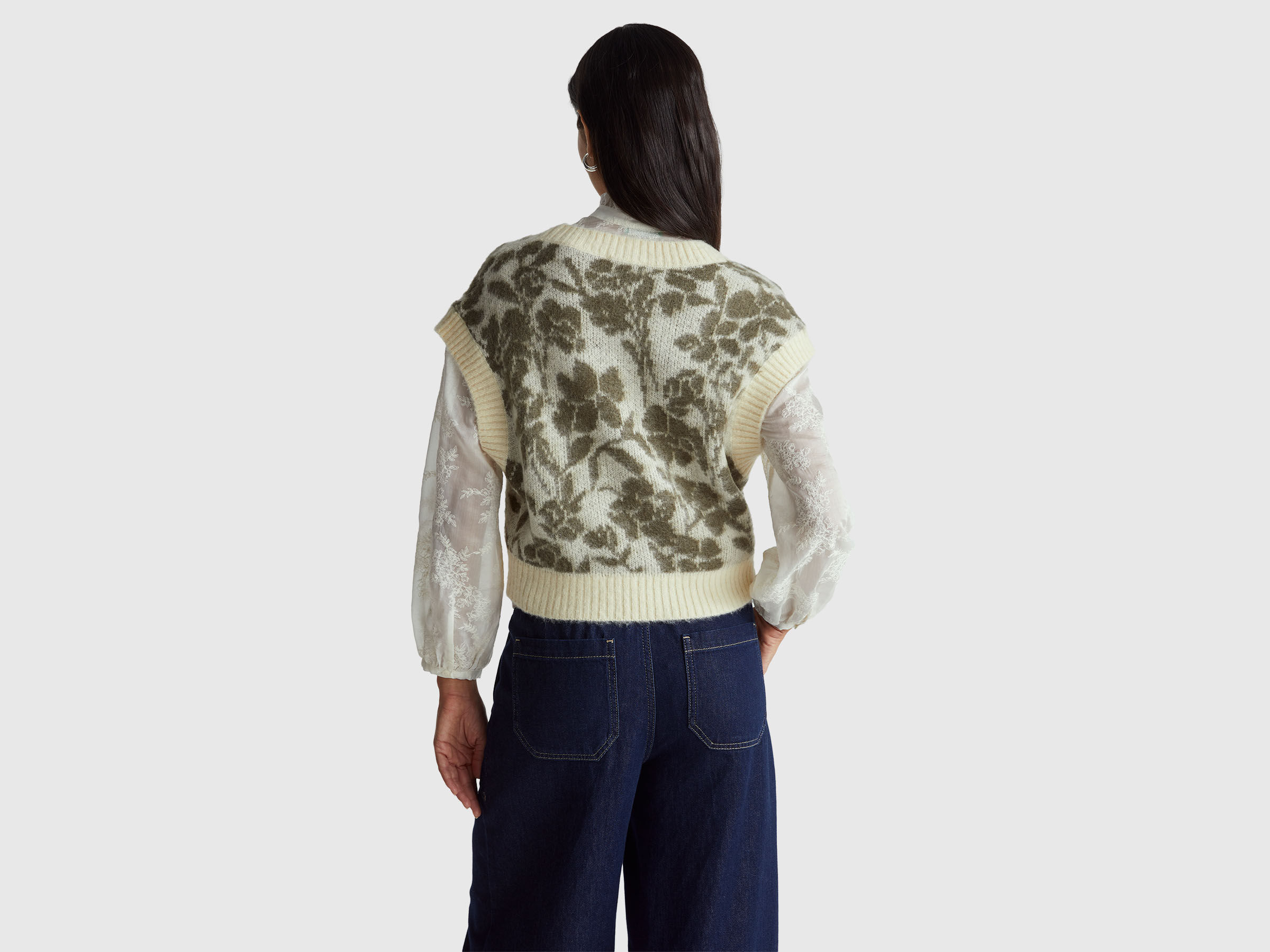 S/L V NECK SWEATER Damen image number 2